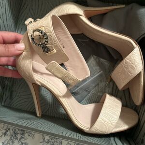 Elegant Cream High Heel Sandals